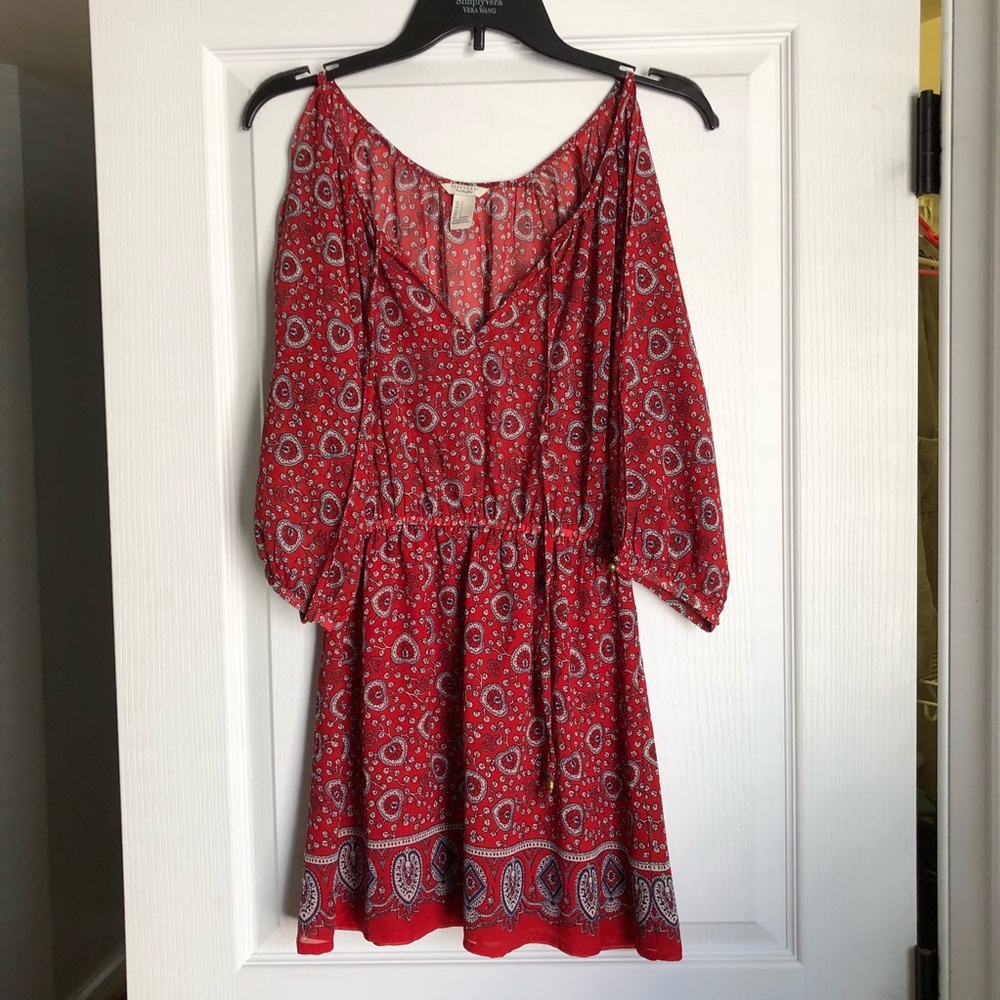 cold shoulder red dress